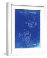 PP973-Faded Blueprint Open Face Spinning Fishing Reel Patent Poster-Cole Borders-Framed Giclee Print