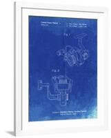 PP973-Faded Blueprint Open Face Spinning Fishing Reel Patent Poster-Cole Borders-Framed Giclee Print