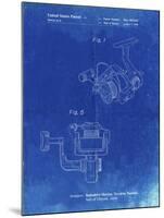PP973-Faded Blueprint Open Face Spinning Fishing Reel Patent Poster-Cole Borders-Mounted Giclee Print