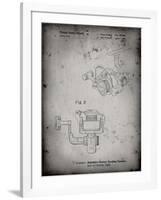 PP973-Faded Grey Open Face Spinning Fishing Reel Patent Poster-Cole Borders-Framed Giclee Print