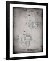 PP973-Faded Grey Open Face Spinning Fishing Reel Patent Poster-Cole Borders-Framed Giclee Print