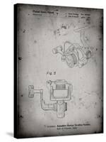PP973-Faded Grey Open Face Spinning Fishing Reel Patent Poster-Cole Borders-Stretched Canvas