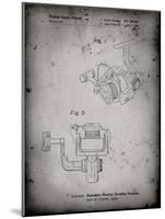 PP973-Faded Grey Open Face Spinning Fishing Reel Patent Poster-Cole Borders-Mounted Giclee Print