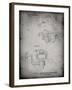 PP973-Faded Grey Open Face Spinning Fishing Reel Patent Poster-Cole Borders-Framed Giclee Print