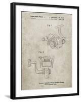 PP973-Sandstone Open Face Spinning Fishing Reel Patent Poster-Cole Borders-Framed Giclee Print