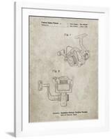 PP973-Sandstone Open Face Spinning Fishing Reel Patent Poster-Cole Borders-Framed Giclee Print