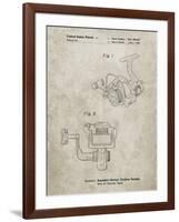 PP973-Sandstone Open Face Spinning Fishing Reel Patent Poster-Cole Borders-Framed Giclee Print