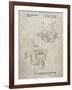 PP973-Sandstone Open Face Spinning Fishing Reel Patent Poster-Cole Borders-Framed Giclee Print