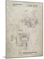 PP973-Sandstone Open Face Spinning Fishing Reel Patent Poster-Cole Borders-Mounted Giclee Print