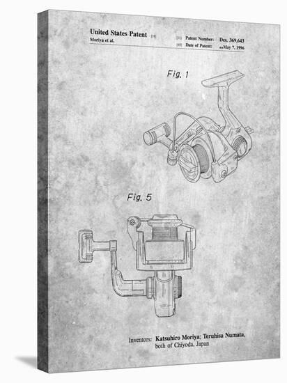 PP973-Slate Open Face Spinning Fishing Reel Patent Poster-Cole Borders-Stretched Canvas