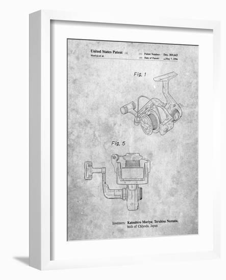 PP973-Slate Open Face Spinning Fishing Reel Patent Poster-Cole Borders-Framed Giclee Print