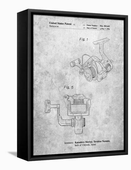 PP973-Slate Open Face Spinning Fishing Reel Patent Poster-Cole Borders-Framed Stretched Canvas