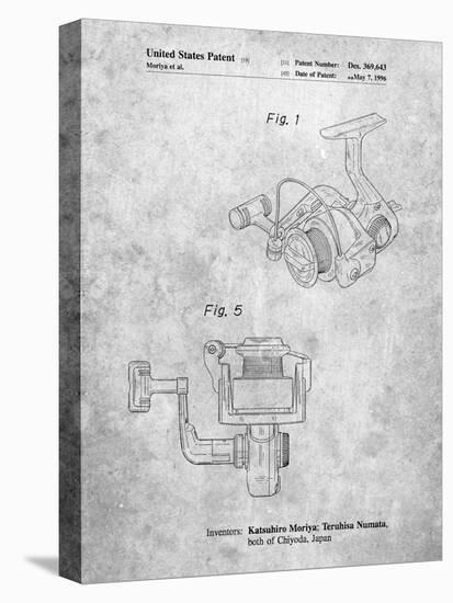 PP973-Slate Open Face Spinning Fishing Reel Patent Poster-Cole Borders-Stretched Canvas