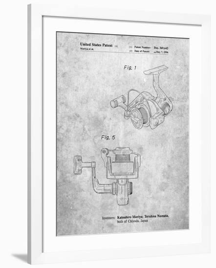 PP973-Slate Open Face Spinning Fishing Reel Patent Poster-Cole Borders-Framed Giclee Print