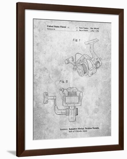 PP973-Slate Open Face Spinning Fishing Reel Patent Poster-Cole Borders-Framed Giclee Print