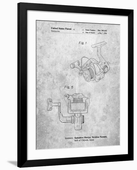 PP973-Slate Open Face Spinning Fishing Reel Patent Poster-Cole Borders-Framed Giclee Print