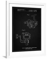 PP973-Vintage Black Open Face Spinning Fishing Reel Patent Poster-Cole Borders-Framed Giclee Print