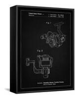 PP973-Vintage Black Open Face Spinning Fishing Reel Patent Poster-Cole Borders-Framed Stretched Canvas
