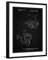 PP973-Vintage Black Open Face Spinning Fishing Reel Patent Poster-Cole Borders-Framed Giclee Print