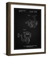 PP973-Vintage Black Open Face Spinning Fishing Reel Patent Poster-Cole Borders-Framed Giclee Print