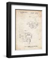 PP973-Vintage Parchment Open Face Spinning Fishing Reel Patent Poster-Cole Borders-Framed Premium Giclee Print