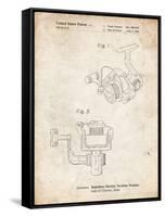 PP973-Vintage Parchment Open Face Spinning Fishing Reel Patent Poster-Cole Borders-Framed Stretched Canvas