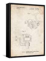 PP973-Vintage Parchment Open Face Spinning Fishing Reel Patent Poster-Cole Borders-Framed Stretched Canvas