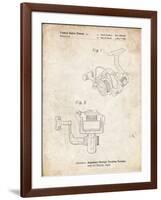 PP973-Vintage Parchment Open Face Spinning Fishing Reel Patent Poster-Cole Borders-Framed Giclee Print