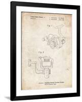 PP973-Vintage Parchment Open Face Spinning Fishing Reel Patent Poster-Cole Borders-Framed Giclee Print