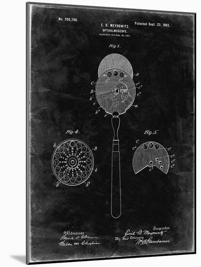 PP975-Black Grunge Ophthalmoscope Patent Poster-Cole Borders-Mounted Giclee Print