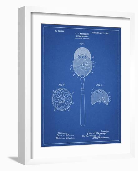 PP975-Blueprint Ophthalmoscope Patent Poster-Cole Borders-Framed Giclee Print