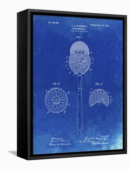 PP975-Faded Blueprint Ophthalmoscope Patent Poster-Cole Borders-Framed Stretched Canvas