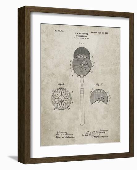 PP975-Sandstone Ophthalmoscope Patent Poster-Cole Borders-Framed Giclee Print