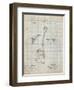 PP976-Antique Grid Parchment Original Shovel Patent 1885 Patent Poster-Cole Borders-Framed Giclee Print