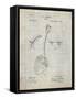 PP976-Antique Grid Parchment Original Shovel Patent 1885 Patent Poster-Cole Borders-Framed Stretched Canvas
