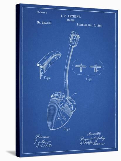 PP976-Blueprint Original Shovel Patent 1885 Patent Poster-Cole Borders-Stretched Canvas