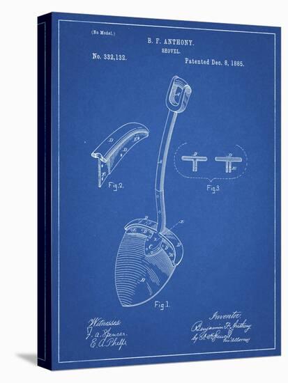 PP976-Blueprint Original Shovel Patent 1885 Patent Poster-Cole Borders-Stretched Canvas