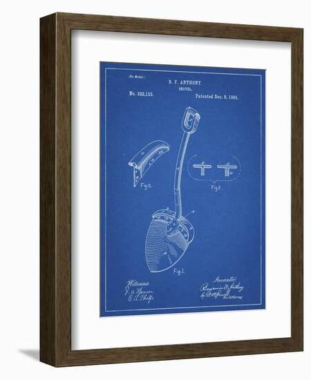 PP976-Blueprint Original Shovel Patent 1885 Patent Poster-Cole Borders-Framed Giclee Print