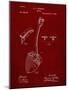 PP976-Burgundy Original Shovel Patent 1885 Patent Poster-Cole Borders-Mounted Giclee Print