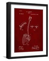 PP976-Burgundy Original Shovel Patent 1885 Patent Poster-Cole Borders-Framed Art Print