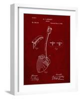 PP976-Burgundy Original Shovel Patent 1885 Patent Poster-Cole Borders-Framed Art Print