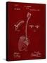 PP976-Burgundy Original Shovel Patent 1885 Patent Poster-Cole Borders-Stretched Canvas