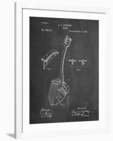 PP976-Chalkboard Original Shovel Patent 1885 Patent Poster-Cole Borders-Framed Giclee Print