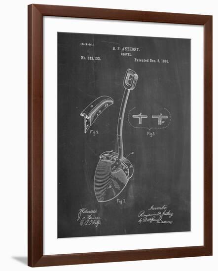 PP976-Chalkboard Original Shovel Patent 1885 Patent Poster-Cole Borders-Framed Giclee Print