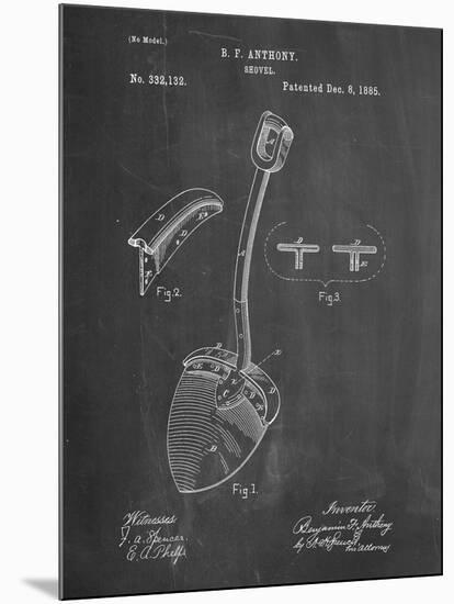 PP976-Chalkboard Original Shovel Patent 1885 Patent Poster-Cole Borders-Mounted Giclee Print