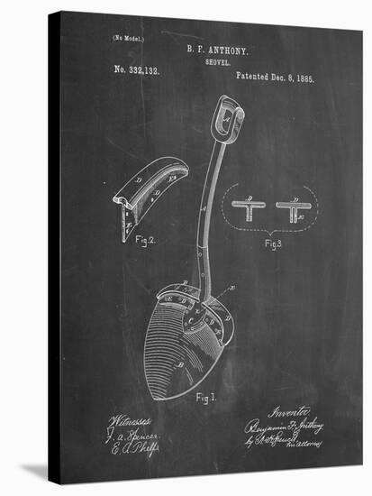 PP976-Chalkboard Original Shovel Patent 1885 Patent Poster-Cole Borders-Stretched Canvas
