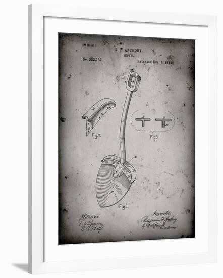 PP976-Faded Grey Original Shovel Patent 1885 Patent Poster-Cole Borders-Framed Giclee Print