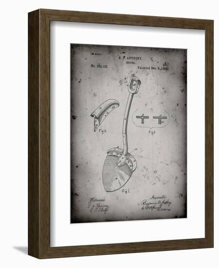 PP976-Faded Grey Original Shovel Patent 1885 Patent Poster-Cole Borders-Framed Giclee Print