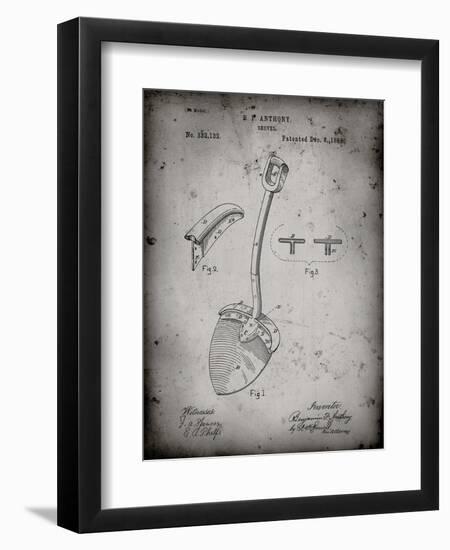 PP976-Faded Grey Original Shovel Patent 1885 Patent Poster-Cole Borders-Framed Giclee Print