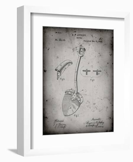 PP976-Faded Grey Original Shovel Patent 1885 Patent Poster-Cole Borders-Framed Giclee Print